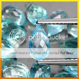 ***12.62Cts***(13 Pcs) Natural Pariba Blue Apatite Briolette Gemstone LOT - SEE ALL MY NEW ITEMS