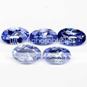 Stunning! 1.06 Ct.s (5Pcs) Oval Blue Purple Tanzanite lot - 100% Natural Tanzanites