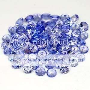 75 PIECES. 5.03Cts***2.50mm Violet Blue Tanzanite Rounds LOT! - S.Africa Shipping