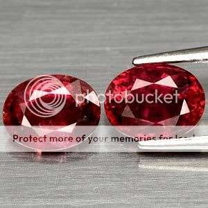 RARE!! 2.72 Cts. RADIANT Oval Pair Raspberry Colour Tourmaline Gemstones - 100% NATURAL.