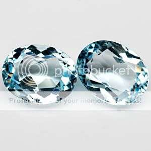 AAA ***4.58 Ct. Pair IF Oval Top Swiss Blue Topaz Brazil Gemstone - 100% Money Back guarantee!
