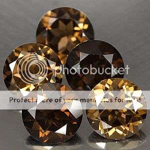 AAA 12.89Cts**(5Pcs) Flawless Round Cut Natural SMOKY QUARTZ Lot  - 100% Natural Earth Mined!