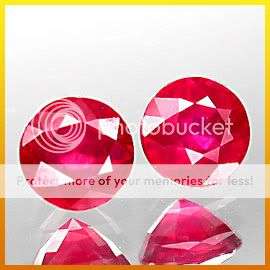 QUALITY** 3.40Ct.**(2pcs)** MATCHED PAIR 6.5MM.TOP BLOOD RED RUBY PAIR - SEE ALL MY ITEMS PLEASE