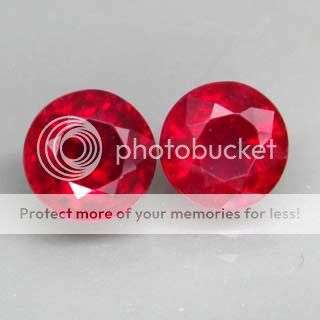 LOVELY 2.95Cts .MATCHED**2pcs** PAIR 6.5MM.TOP BLOOD RED RUBY LOT - SEE ALL MY ITEMS