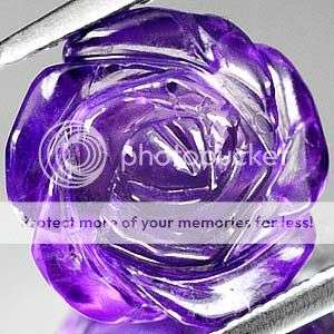 3.79 Ct. Natural Hand- Carved Violet Amethyst Rose - SEE ALL MY ITEMS!!