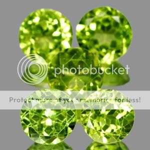AAA**4.93Cts**(5 Pcs)**Glowing Natural Green Peridot LOT! - 5 pieces - one auction!