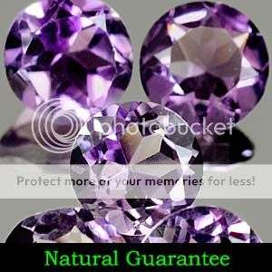 AAA Calibrated 4.95Cts.*(5pcs)* Top Purple Round Cut Amethyst Gemstone LOT - 5Pcs, 1 Auction