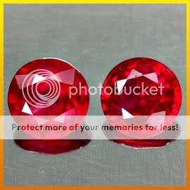 ***1.60Cts**(2pcs)** PAIR 5.30MM.TOP BLOOD RED RUBY LOT - SEE ALL MY ITEMS