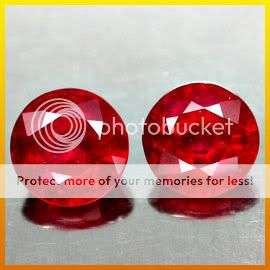 ***1.30Cts**(2pcs)** PAIR 5.25MM.TOP BLOOD RED RUBY PAIR - SEE ALL MY ITEMS