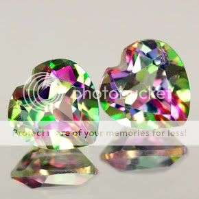 1.86ct (2pc) Pair VS Heart Rainbow MYSTIC TOPAZ  - Only Natural Earthmined Gemstones!