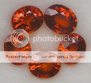 4.23Cts**5 Pieces** Rich Mandarin Orange Spessartite Garnet Gem Lot - SHIPPED FROM WITHIN S.AFRICA