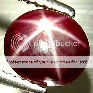 3.85 CT.GLISTENING! Oval Cab 6 Rays Star Blood Red Ruby - Exact Photos taken of stone!