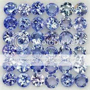 85 PIECES. 5.15Cts***2.50mm Violet Blue Tanzanite Rounds LOT! - 100% Natural tanzanites!