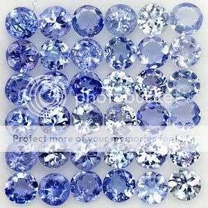 60 PIECES. 5.10Cts***2.50mm Violet Blue Tanzanite Rounds LOT! - 100% Money Back Guarantee!