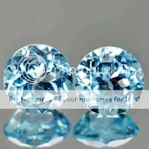 AAA 3.55 CT.*(2pcs)  7.0mm Shiny Swiss Blue Topaz Pair - Exact Photos!