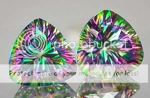AMAZING PAIR! 5.33ct.**(2pcs) Rich Concave Rainbow Mystic Topaz - Only Natural Earthmined Gemstones!