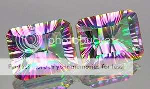 STUNNING PAIR! 5.50ct.**(2pcs) Rich Concave Rainbow Mystic Topaz - Natural Earthmined Gemstones!