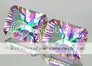 STUNNING PAIR! 5.48ct.**(2pcs) Rich Concave Rainbow Mystic Topaz - Natural Earthmined Gemstones!