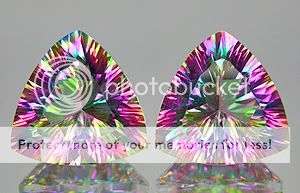 STUNNING PAIR! 5.68ct.**(2pcs) AAA Concave Rainbow Mystic Topaz - 100% Exact Photos!
