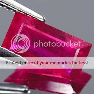 AAA 1.63Ct. Baguette Cut Natural Pink Red Ruby Gemstone - Exact Photos taken of stone!