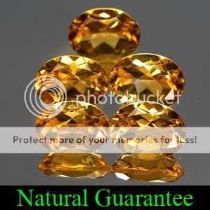 AWESOME! 6.24Cts**(5 Pcs) Flawless Natural Oval Golden Yellow Citrine LOT - 100% Natural