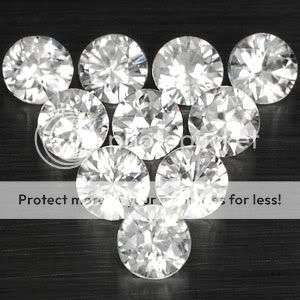 FLAWLESS! 1.69 Cts**10 Pcs** Glistening RBC Natural White Zircon LOT! - 100% Money Back Guarantee!