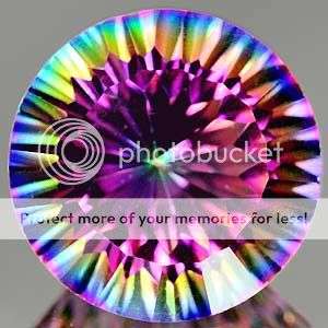 AAA 6.13Cts. **IF** 12.1mm Round Concave Cut  Natural Rainbow MYSTIC QUARTZ  - Exact Photos!