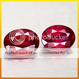 AAA SUPERIOR** 3.60Cts*(2Pcs)*TOP RED NATURAL OVAL RUBY 7.92X6MM.PAIR!