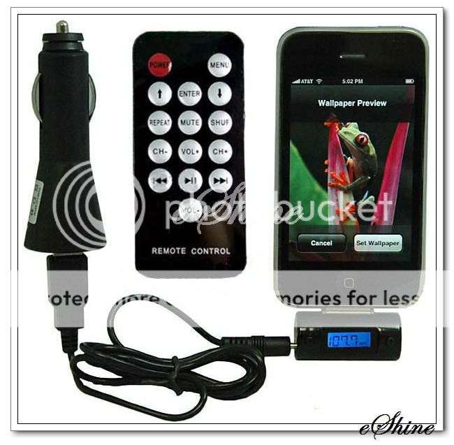 LCD FM Transmitter Car Charger with Remote Control for iPhone iPod