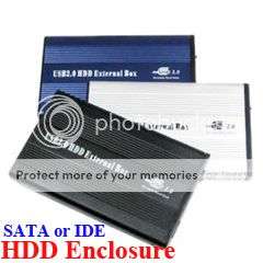 USB 2.0 2.5 HARD DRIVE HDD EXTERNAL CASE ENCLOSURE - For Either SATA or IDE HDD