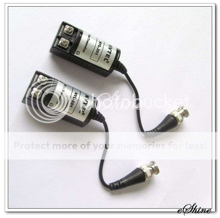 2Pcs CCTV Camera BNC UTP Cat5 Video Balun Transceivers