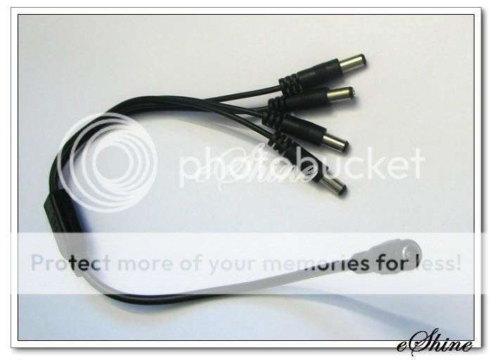 1 to 4 Power Adapter Splitter Cable for Security Camera CCTV System