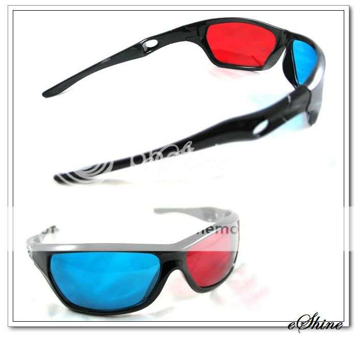Red & Blue Plastic 3D glasses for 3D Video Movie Games TV