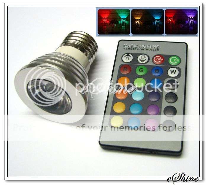 E27 3W Multicolor LED Spotlight Bulb with Remote Control