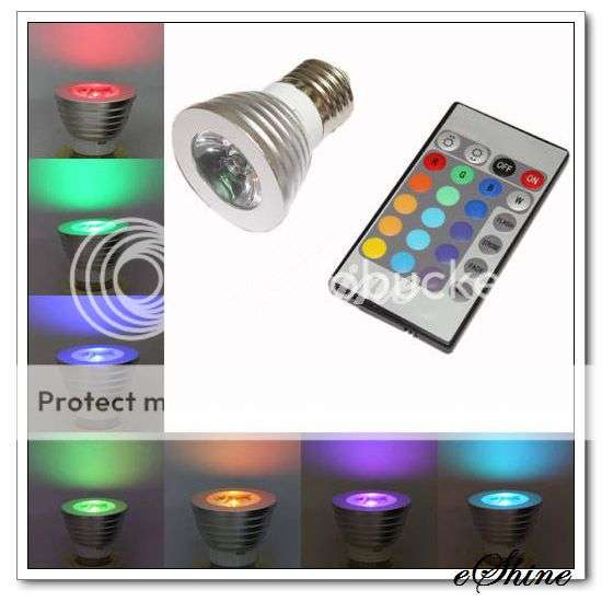 E27 3W Multicolor LED Spotlight Bulb with Remote Control