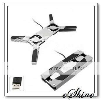 USB 2 Fans Mini Folding PC Laptop Cooling Pad