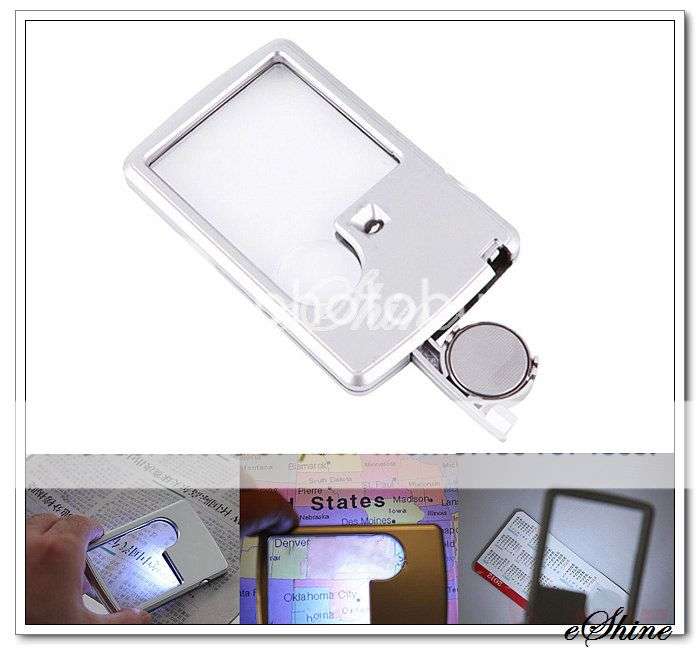 LED Lighted Magnifying Glass Magnifier Reading 3x 6X Pocket Size