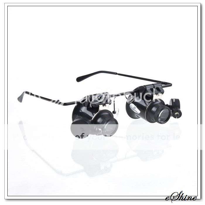 Jeweler Watch Repair 20X Binocular Magnifier Magnifying Loupe Lens with LED Light