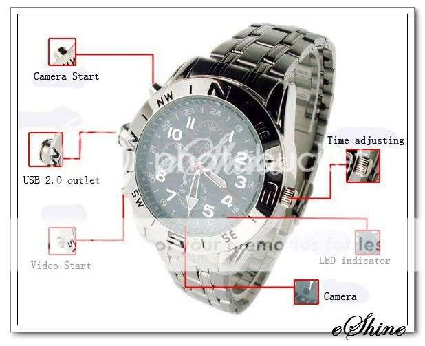 4GB Spy Watch Camera Hidden Video Recorder Mini DVR Camcorder Steel