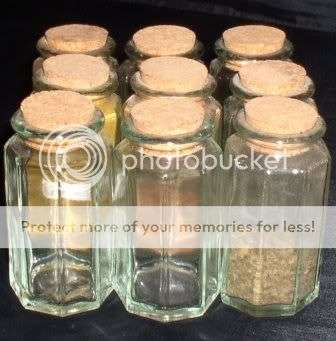 9 Glass Spice Bottles