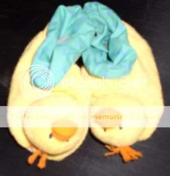 Babies' yellow towelling slippers