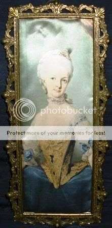 Silk Painting In Gilt Frame - Boy Piper & Girl