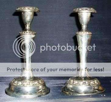 Pair Of Silver-plated Candlesticks