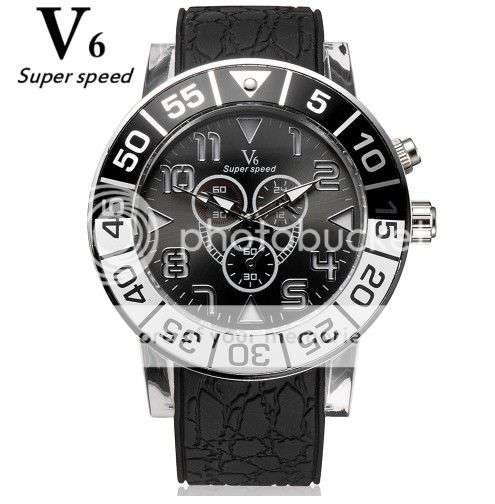 *LOCAL STOCK* Fashion Sport V6 Watch Men Leisure Fashion Tyre Style Watch Senior Strap