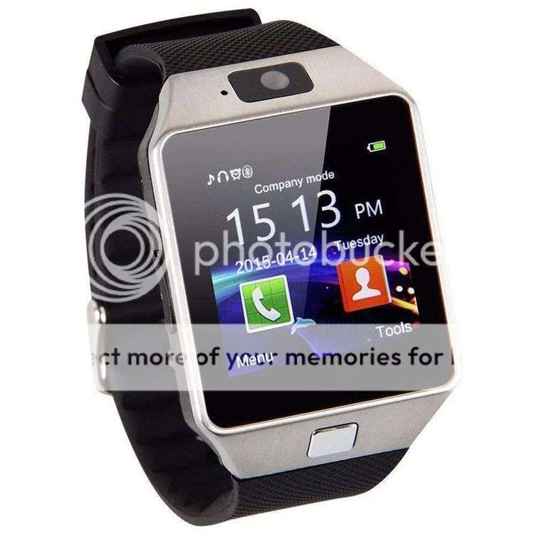 Bluetooth Smart Wrist Watch Phone With Camera Support SIM Card For Android IOS - Silver or Bronze