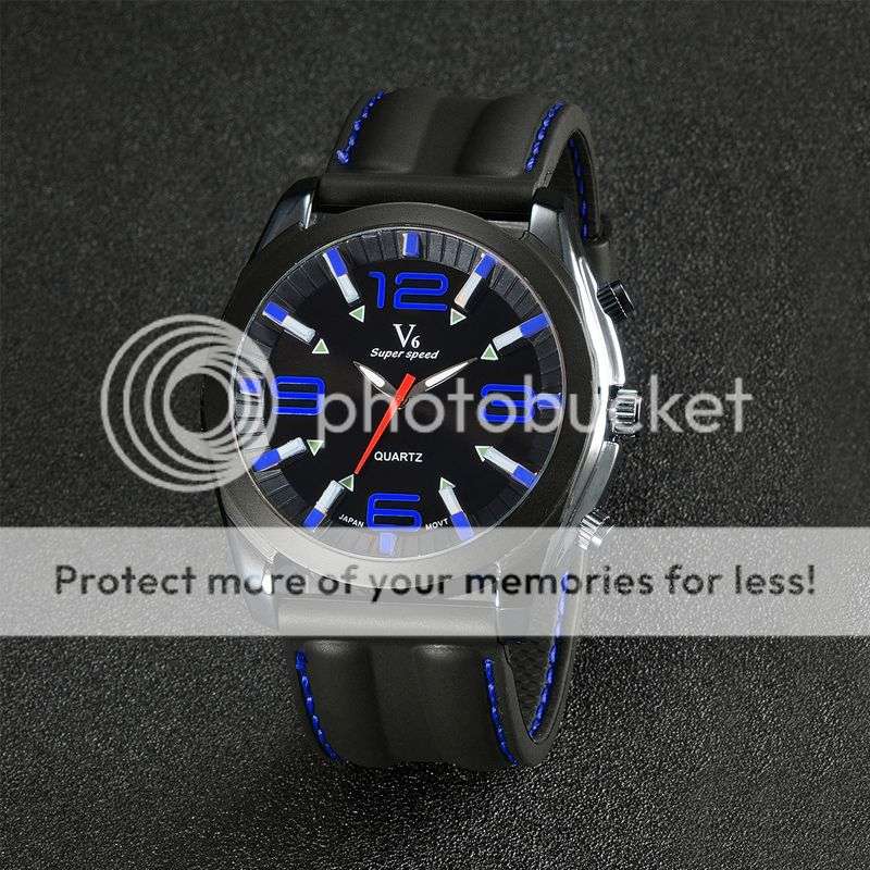 *LOCAL STOCK* Luxury Military Quartz Analog Fashion Mens V6 Sport Large Numbers Wrist watch