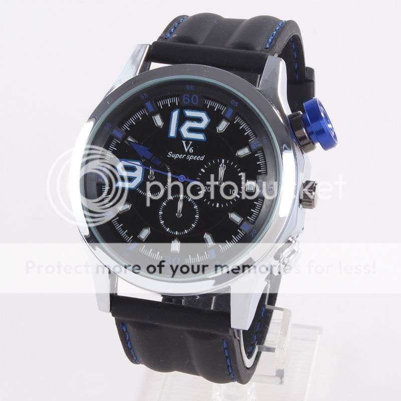 *LOCAL STOCK* Luxury Military Quartz Analog Fashion Mens V6 Sport Large Numbers Wrist watch