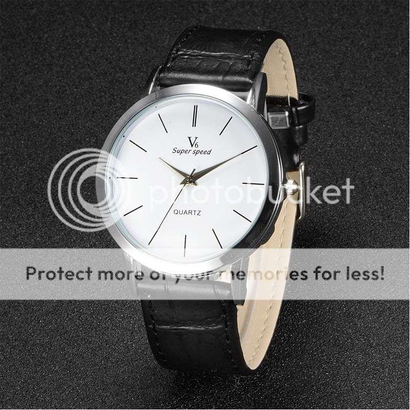 *LOCAL STOCK* Elegance Superspeed V6 Quartz Analog Fashion Business PU Leather Strap Wrist watch