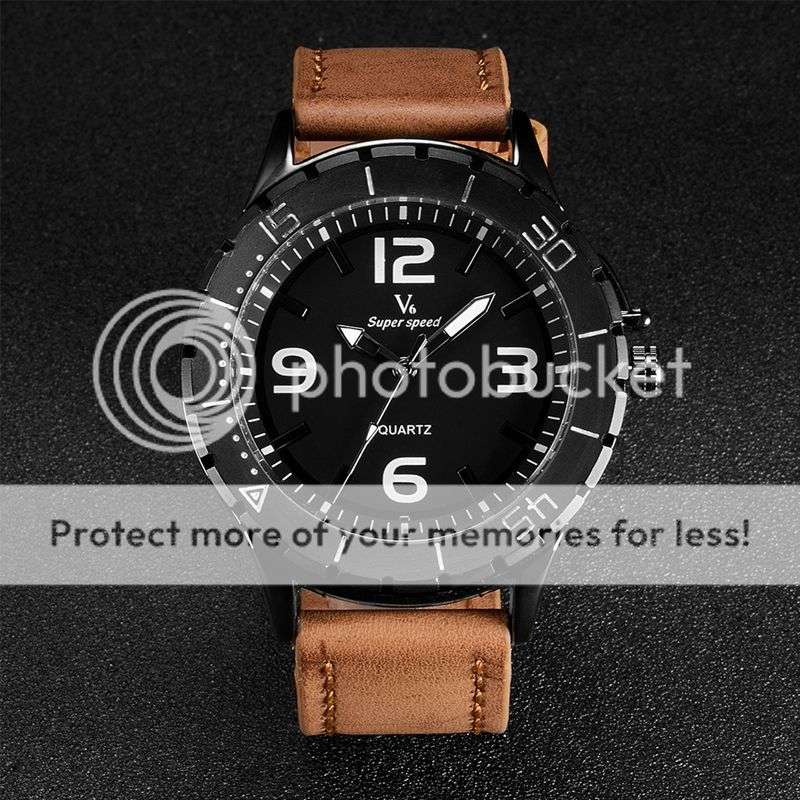 *LOCAL STOCK* Luxury Military Army Quartz Analog Fashion Mens leather Strap V6 Sport Wrist watch
