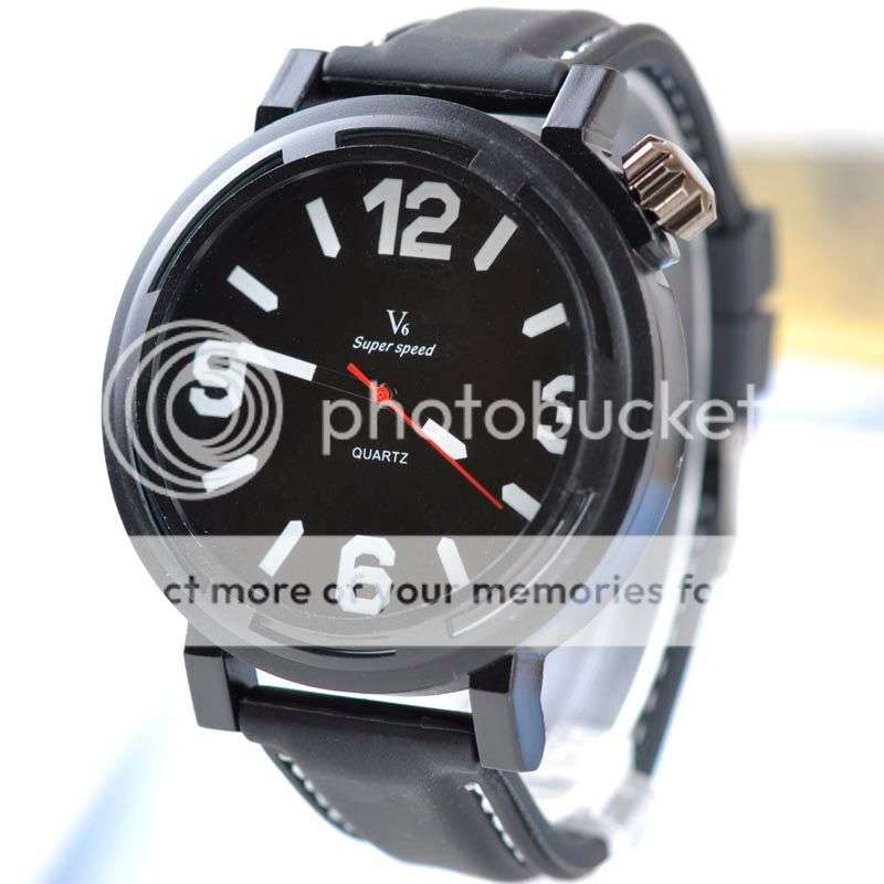 *LOCAL STOCK* Luxury Military Quartz Analog Fashion Mens V6 Sport Large Numbers Wrist watch